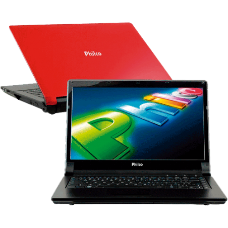 Notebook Philco 14G-V123WS - Intel Atom Dual Core D2500 - RAM 2GB - HD 320GB - 14" Widescreen - Vermelho - Windows 7 Starter