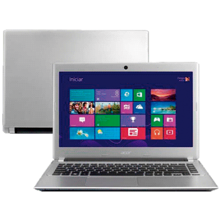 Notebook Acer V5-471-BR647 - Intel Core i7-3537U - RAM 6GB - HD 500GB - LED 14'' - Windows 8