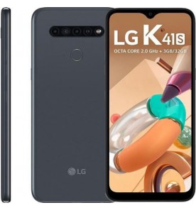 Smartphone LG K41S - Titânio - 32GB - RAM 3GB - Octa Core - 4G - 4 Câmeras - Tela 6.5" - Android 9