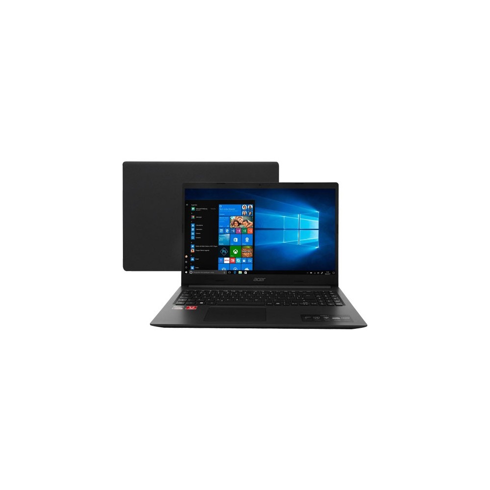 Notebook Acer Aspire 3 A315-23G-R759 - Preto - Ryzen 7-3700U - Radeon 625 - RAM 8GB - SSD 256GB - Tela 15.6" - Windows 10