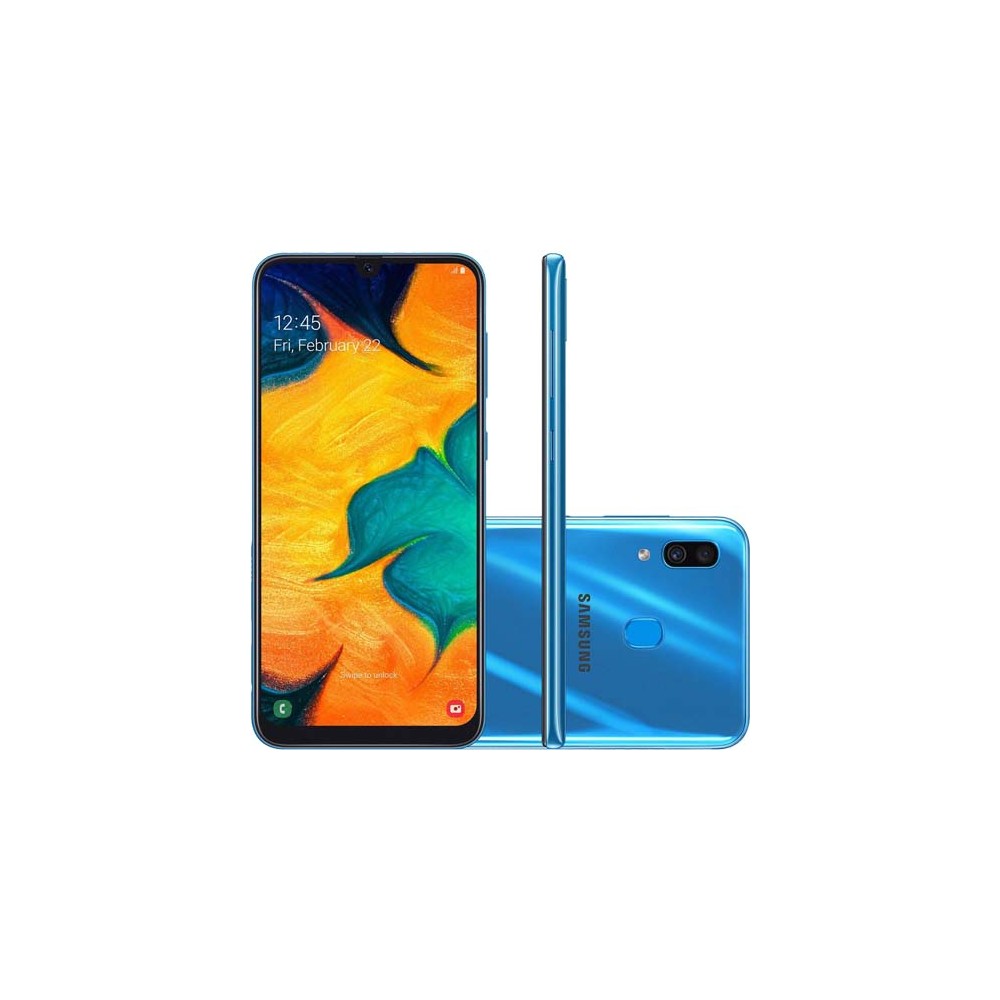 Smartphone Samsung Galaxy A30 - Azul - 64GB - RAM 4GB - Octa Core -