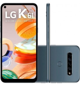 Smartphone LG K61 - Titânio - 128GB - RAM 4GB - Octa Core - 4G - 4 Câmeras - Tela 6.5" - Android 9