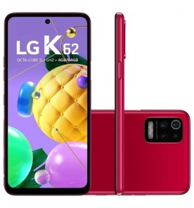 Smartphone LG K62 - Vermelho - 64GB - RAM 4GB - Octa Core - 4G - Câmera Quádrupla - Tela 6.6" - Android 10