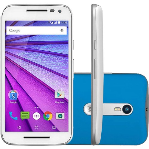 Smartphone Motorola Moto G3 - Branco/Azul Navy - 16GB - RAM 2GB - Q