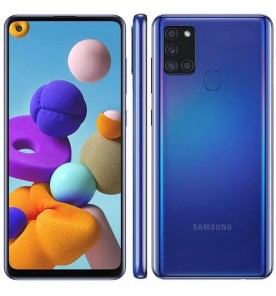Smartphone Samsung Galaxy A21s - Azul - 64GB - RAM 4GB - Octa Core - 4G - Câmera Quadrupla - Tela 6.5" - Android 10