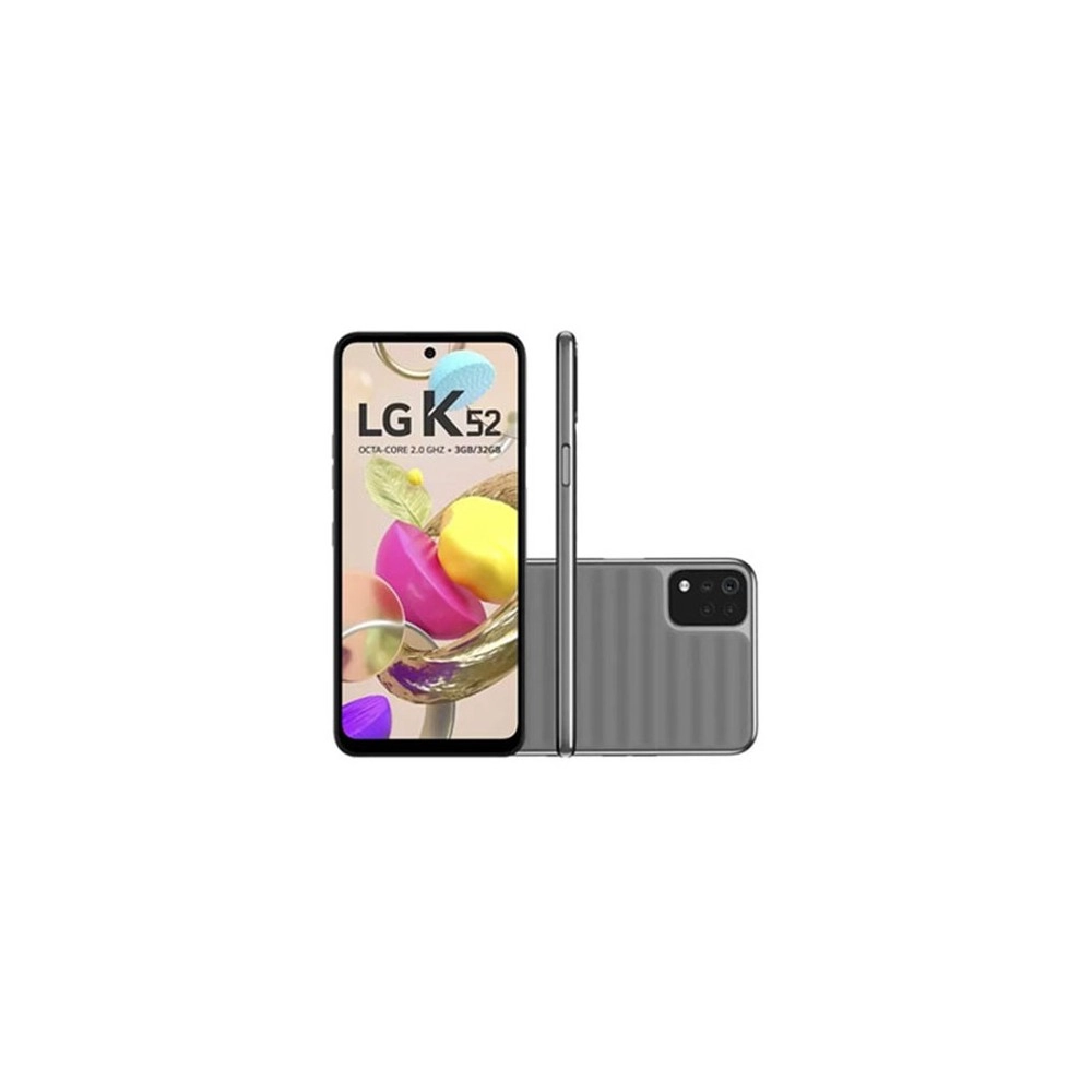 Smartphone LG K52 - Cinza - 64GB - RAM 3GB - Octa Core - 4G - Câmera Quádrupla - Tela 6.6" - Android 10