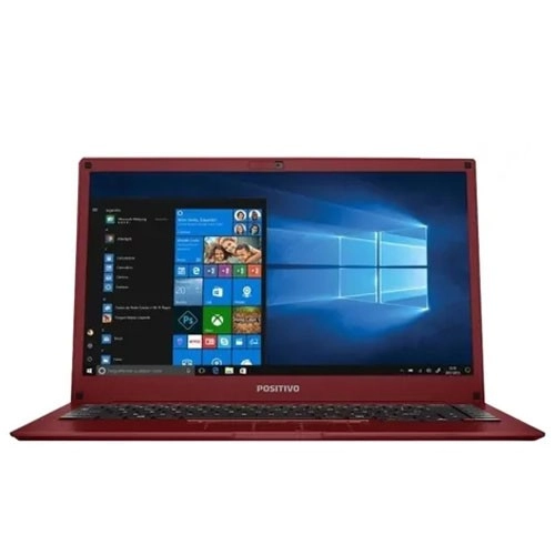 Notebook Positivo Motion Plus Vermelho Q464B - Intel Atom X5-Z8330 - SSD 64GB - RAM 4GB - Tela 14” - Windows 10