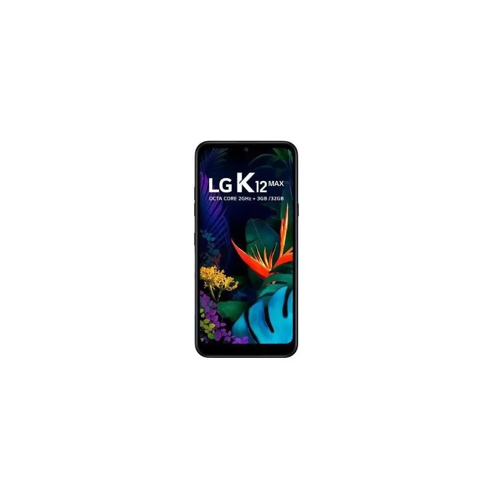 Smartphoe LG K12 Max - Preto - 32GB - RAM 3GB - Octa Core - 4G - 13MP - Tela 6.2" - Android 9