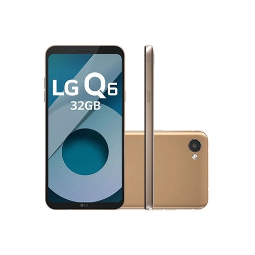 Smartphone LG Q6 - Dourado - 32GB - Dual Chip - RAM 3GB - Reconhecimento Facial - 5.5”