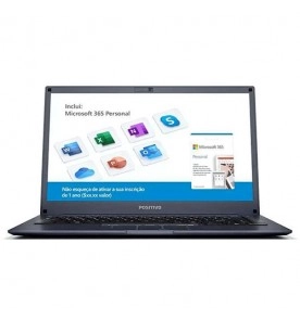 Notebook Positivo Motion Q4128B - Intel Atom X5-Z8330 - SSD 32GB - RAM 2GB - Tela 14” - Windows 10