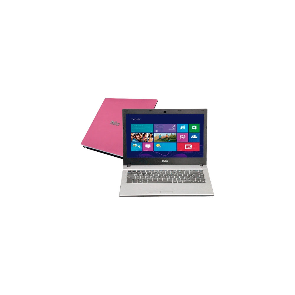Notebook Philco 14F-R724WS - Rosa - Amd C-50 - RAM 4GB - HD 500GB - Tela 14" - Windows 7 Starter