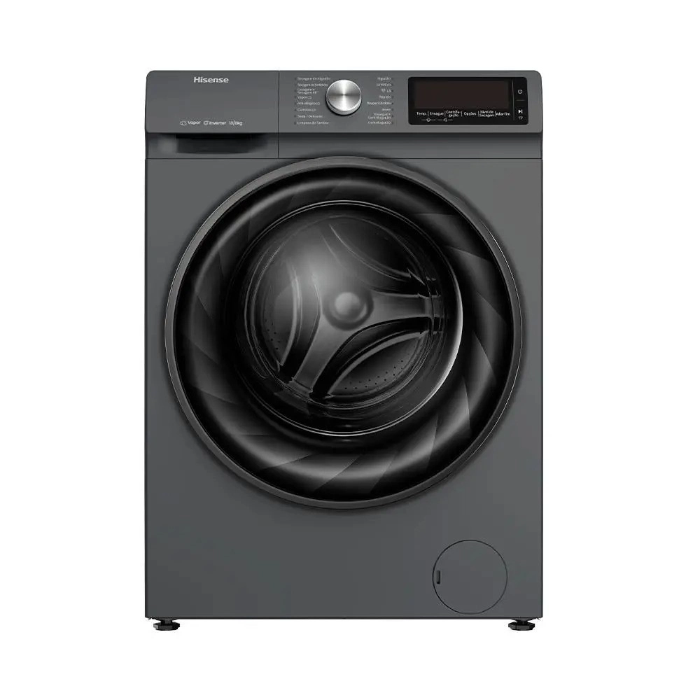 Máquina lava e seca Hisense Titanium 220V vista de frente.