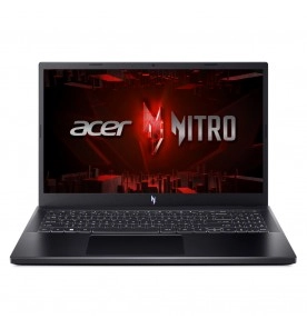 Notebook Acer Nitro ANV15‑51‑7037 vista frontal com acabamento preto e gamer