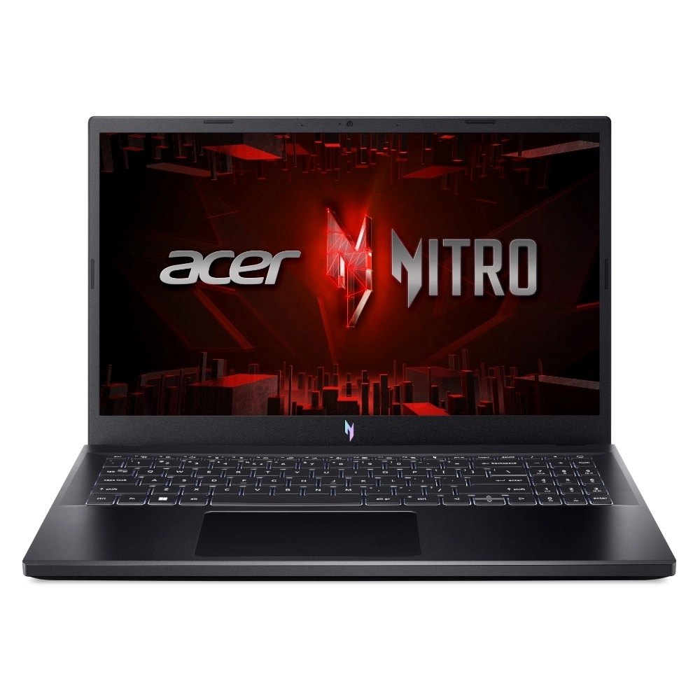 Notebook Acer Nitro ANV15‑51‑7037 vista frontal com acabamento preto e gamer