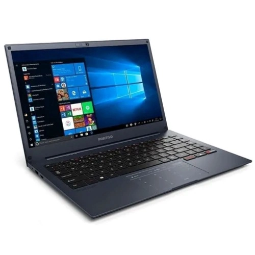 Notebook leve e portátil na cor cinza com Windows 10.