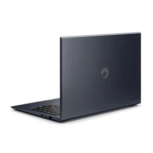 Lateral do notebook com entradas USB e Mini HDMI.