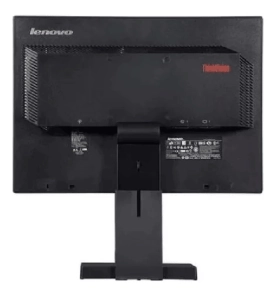 Vista traseira superior do monitor Lenovo L1951P com estrutura robusta.
