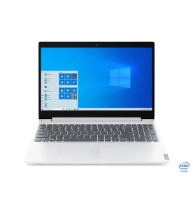 Lenovo IdeaPad 3 aberto com tela HD e teclado visíveis