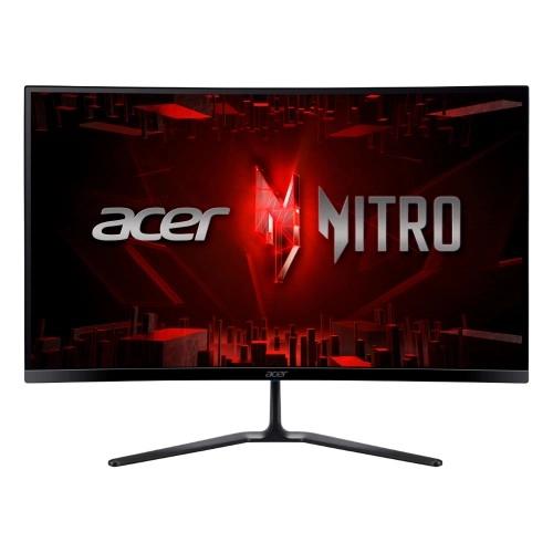 Monitor gamer curvo Acer Nitro ED270 visto de frente com tela ligada.