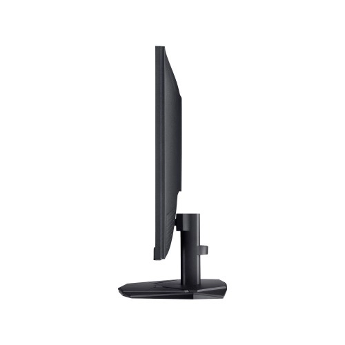 Visão lateral do monitor gamer mostrando design.