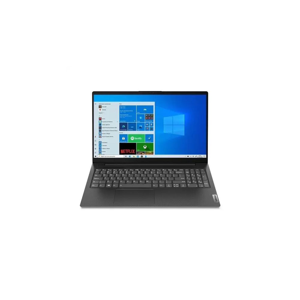 Notebook Lenovo V15 G2 com tela de 15,6 polegadas visto de frente