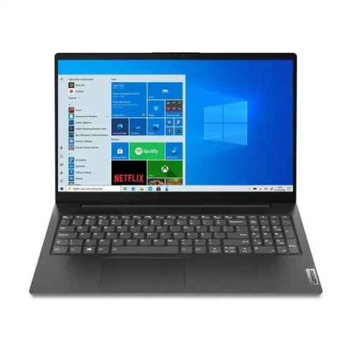 Notebook Lenovo V15 G2 com tela de 15,6 polegadas visto de frente