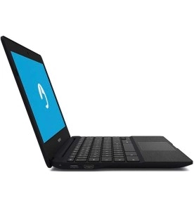 Visão frontal do Chromebook Positivo CH1195 fechado, mostrando sua tela de 11.6 polegadas e cor cinza.