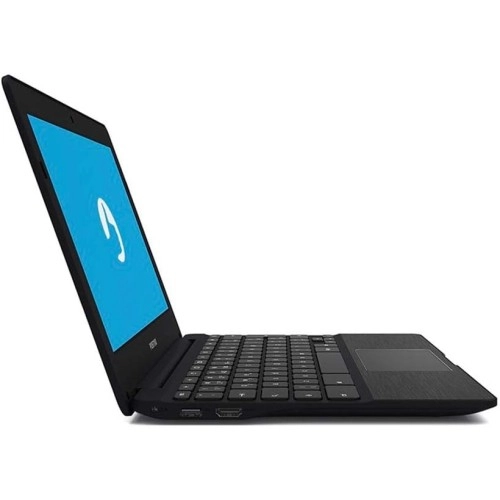Visão frontal do Chromebook Positivo CH1195 fechado, mostrando sua tela de 11.6 polegadas e cor cinza.
