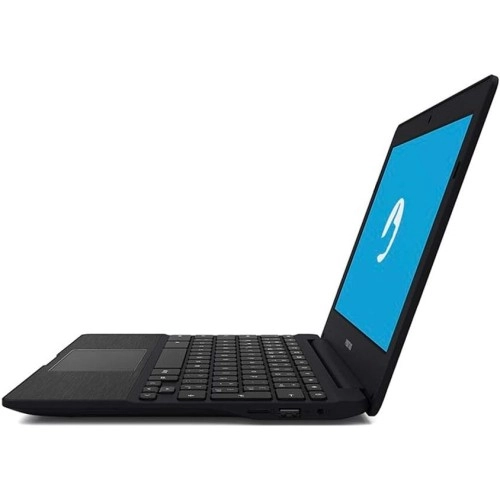 Close na tela HD anti-reflexo de 11.6" do Positivo Chromebook CH1195, perfeita para ambientes iluminados