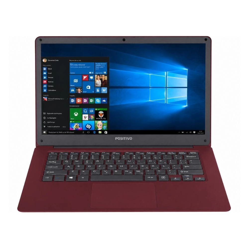Notebook Positivo Motion Red-Q232A - Vermelho - Intel Atom X5-Z8350 - RAM 2GB - eMMC 32GB - Tela 14’’ - Windows 10
