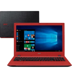 Notebook Acer E5-573-37EP - Intel Core i3-5015U - RAM 4GB - HD 1TB - LED 15.6" - Windows 10 - Vermelho.