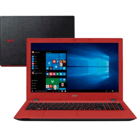 Notebook Acer E5-573-37EP - Intel Core i3-5015U - RAM 4GB - HD 1TB - LED 15.6" - Windows 10 - Vermelho.