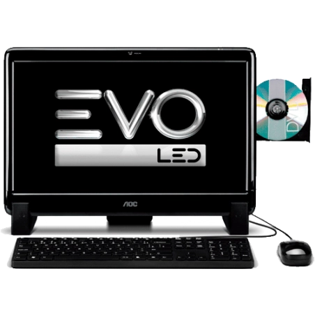 Computador All in One AOC EVO M2011 20525U-LX - AMD Dual Core E1-1200 - RAM 2GB - HD 500GB - LED 20" - Linux