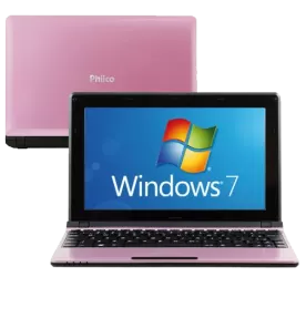 Netbook Philco 10C-R123WS - Rosa - Intel Atom D2500 - RAM 2GB - HD 320GB - Tela 10.1" - Windows 7