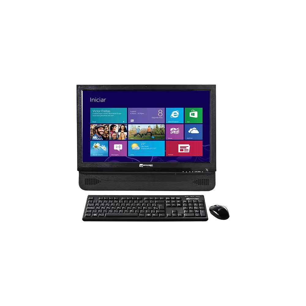 Computador All in One SpaceBR-DIY215B - Preto - Intel Core i3-2120 - RAM 4GB - HD 500GB - Tela 21.5" - Windows 8