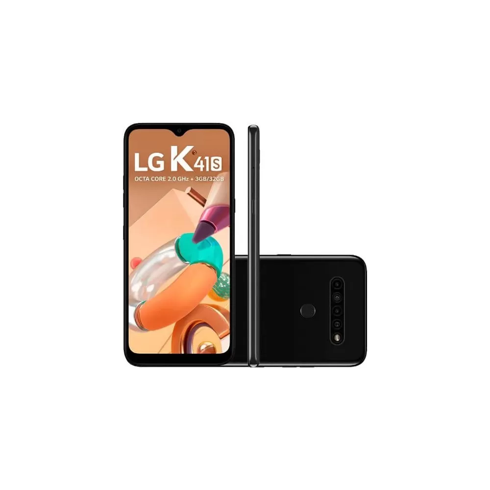 Smartphone LG K41S - Preto - 32GB - RAM 3GB - Octa Core - 4G - 4 Câmeras - Tela 6.5" - Android 9