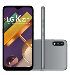 Smartphone LG K22+ - Titânio - 64GB - RAM 3GB - Quad Core - 4G - Câmera Dupla - Tela 6.2" - Android 10