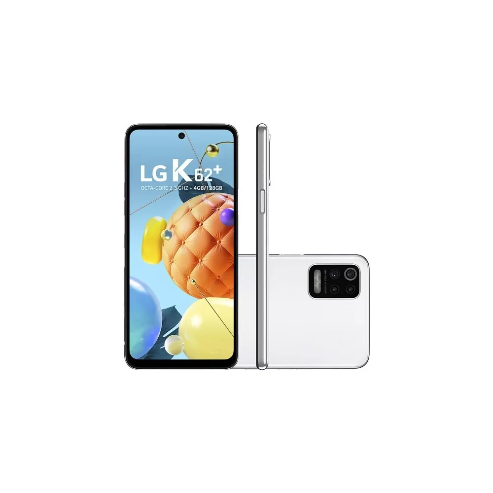 Smartphone LG K62 Plus - Branco - 128GB - RAM 4GB - Octa Core - 4G - Câmera Quádrupla - Tela 6.6" - Android 10