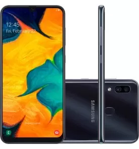 Smartphone Samsung Galaxy A30 - Preto - 64GB - RAM 4GB - Octa Core - 4G - Câmera dupla - Tela 6.4" - Android 10