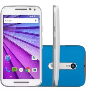 Smartphone Motorola Moto G3 - Branco/Azul - 16GB - RAM 1GB - Quad Core - 4G - 13MP - Tela 5" - Android 5.1