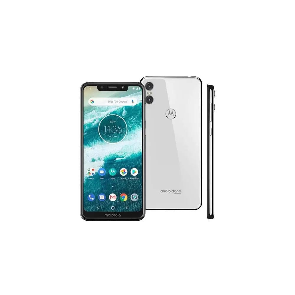 Smartphone Motorola Moto One - Branco - 64GB - RAM 4GB - Octa Core - 4G - Câmera Dupla - Tela 5.9" - Android 8.1