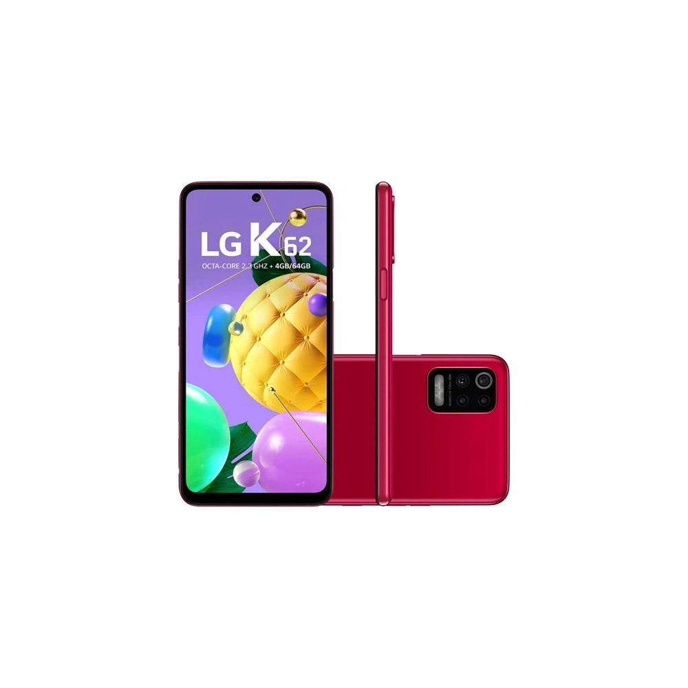 Smartphone LG K62 - Vermelho - 64GB - RAM 4GB - Octa Core - 4G - Câmera Quádrupla - Tela 6.6" - Android 10