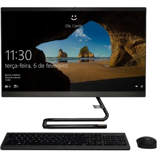 All In One Lenovo AIO Ideacentre A340-F0E8003KBP - Intel Core i5-8265U - Radeon 530 - RAM 8GB - HD 1TB - Tela 23.8" - Windows 10