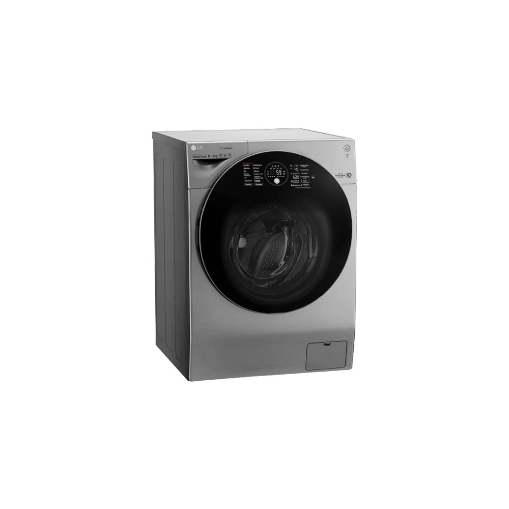 Lava e Seca LG Smart Twin Wash WD11VCS6 - Aço Escovado - 11Kg/7Kg - 6 Motion - Turbo Wash - 127V