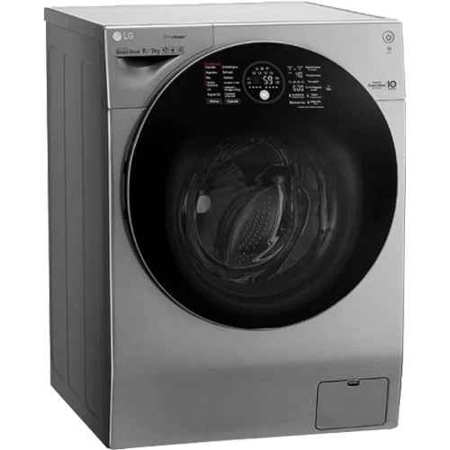 Lava e Seca LG Smart Twin Wash WD11VCS6 - Aço Escovado - 11Kg/7Kg - 6 Motion - Turbo Wash - 127V