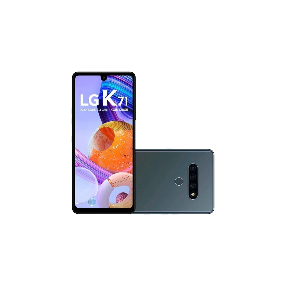 Smartphone LG K71 - Titânio - 128GB - RAM 4GB - Octa Core - 4G - Câmera Tripla - Tela 6.8" - Android 10