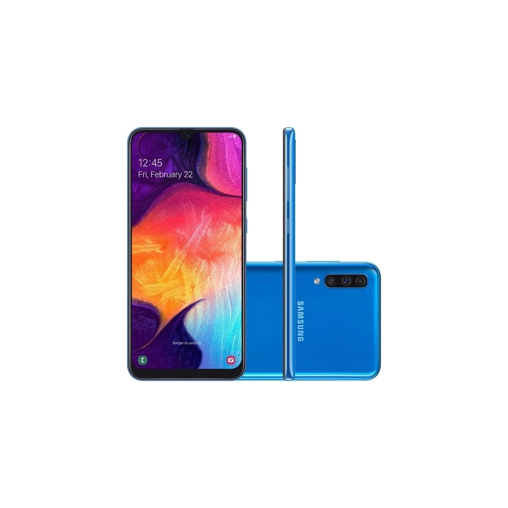 Smartphone Samsung Galaxy A50 - Azul - 128GB - RAM 4GB - Octa Core - 4G - Câmera Tripla - Tela 6.4" - Android 9