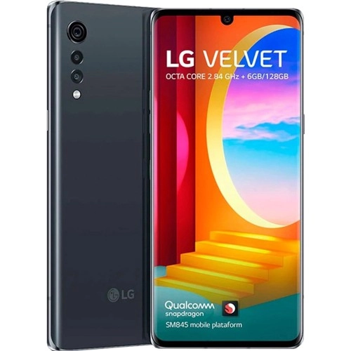 Smartphone LG Velvet - Cinza - 128GB - RAM 6GB - Octa Core - 4G - Câmera Tripla - Tela 6.8" - Android 10